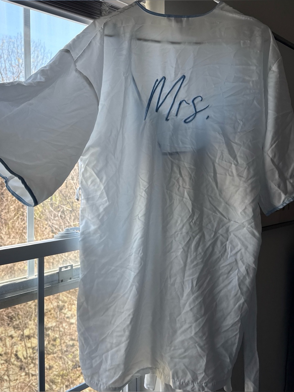 White 'Mrs.' Chemise & Wrap Robe Set